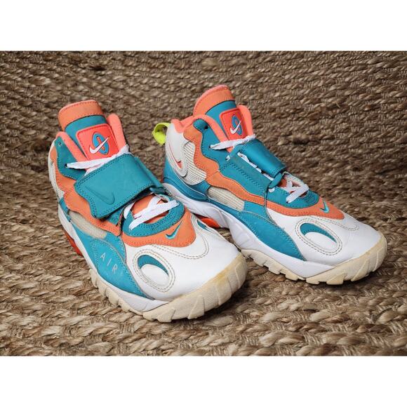 Mens Nike Air NFL Miami Dolphins Speed Turf 525225-102 Aqua Orange Men's 8.5 - Picture 4 of 12